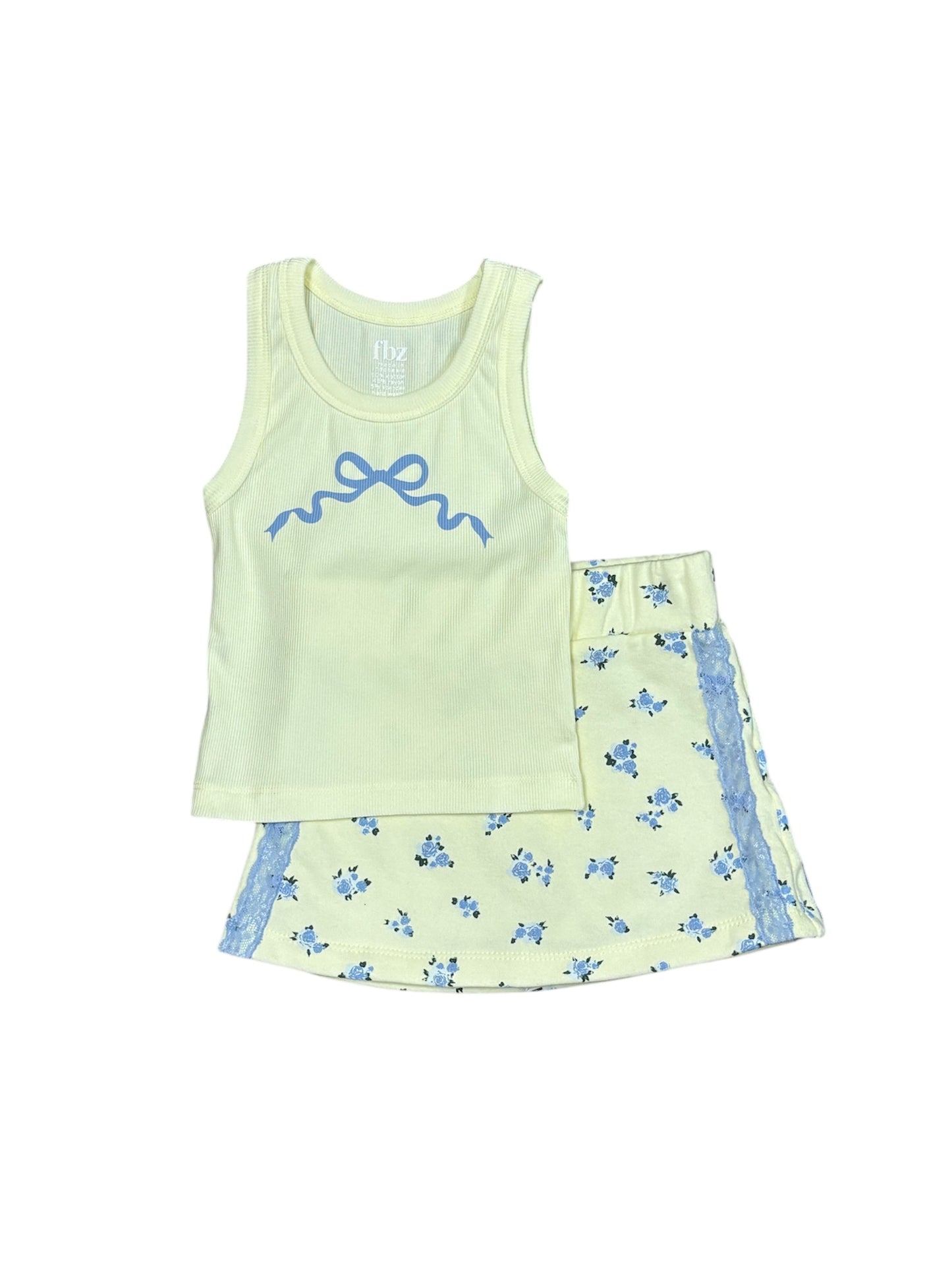 Yellow Blue Rose Skort