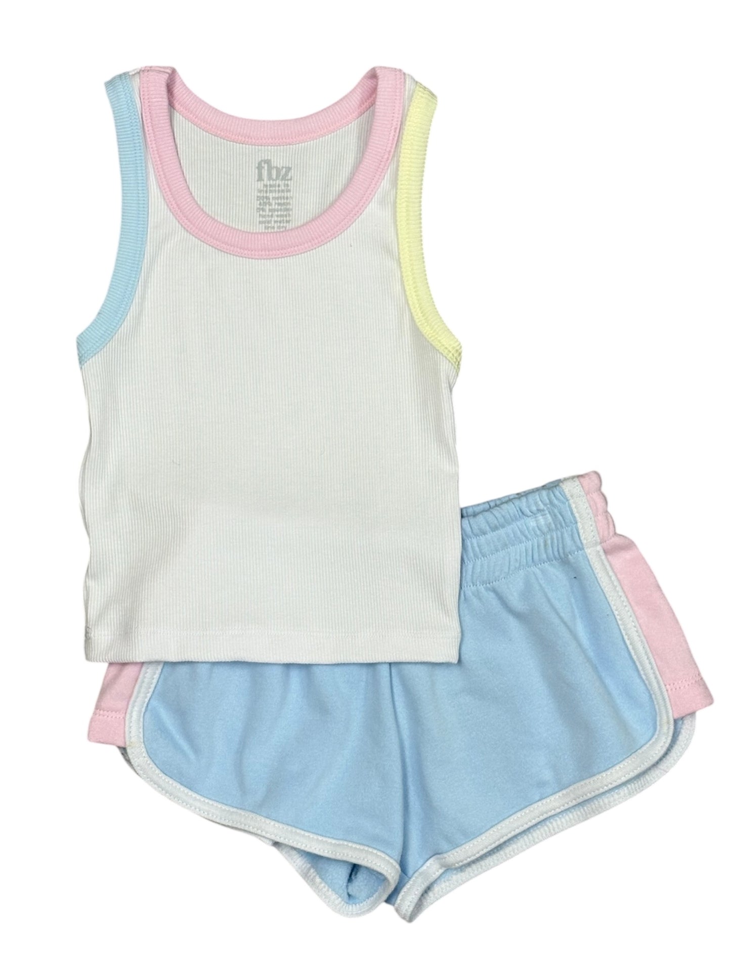 White/Pastel Color Block Tank