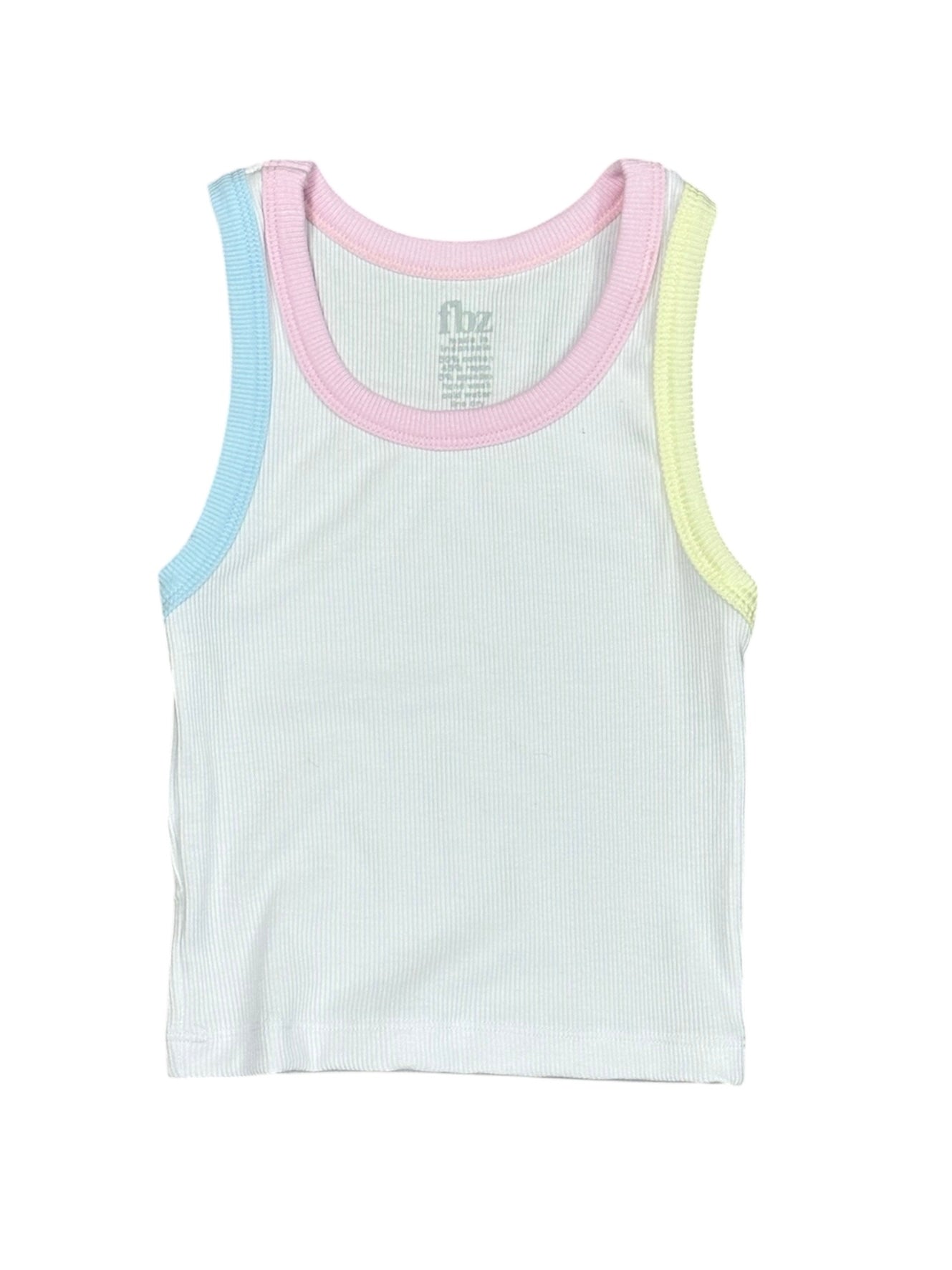 White/Pastel Color Block Tank