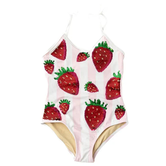Sequin Strawberry Summer Swimsuit