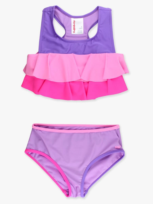 Neon Purple Color Block Swim