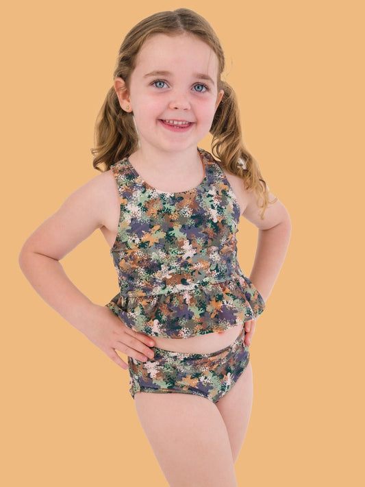 Classic Camo Reversible Peplum Tankini 2-Piece Swimsuit