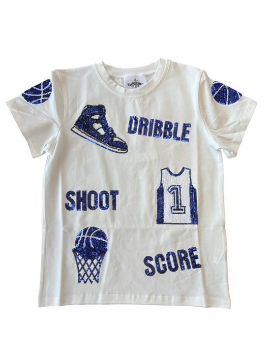 Royal Blue & White Basketball Shirt