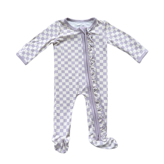 Lavender Checkered Footies