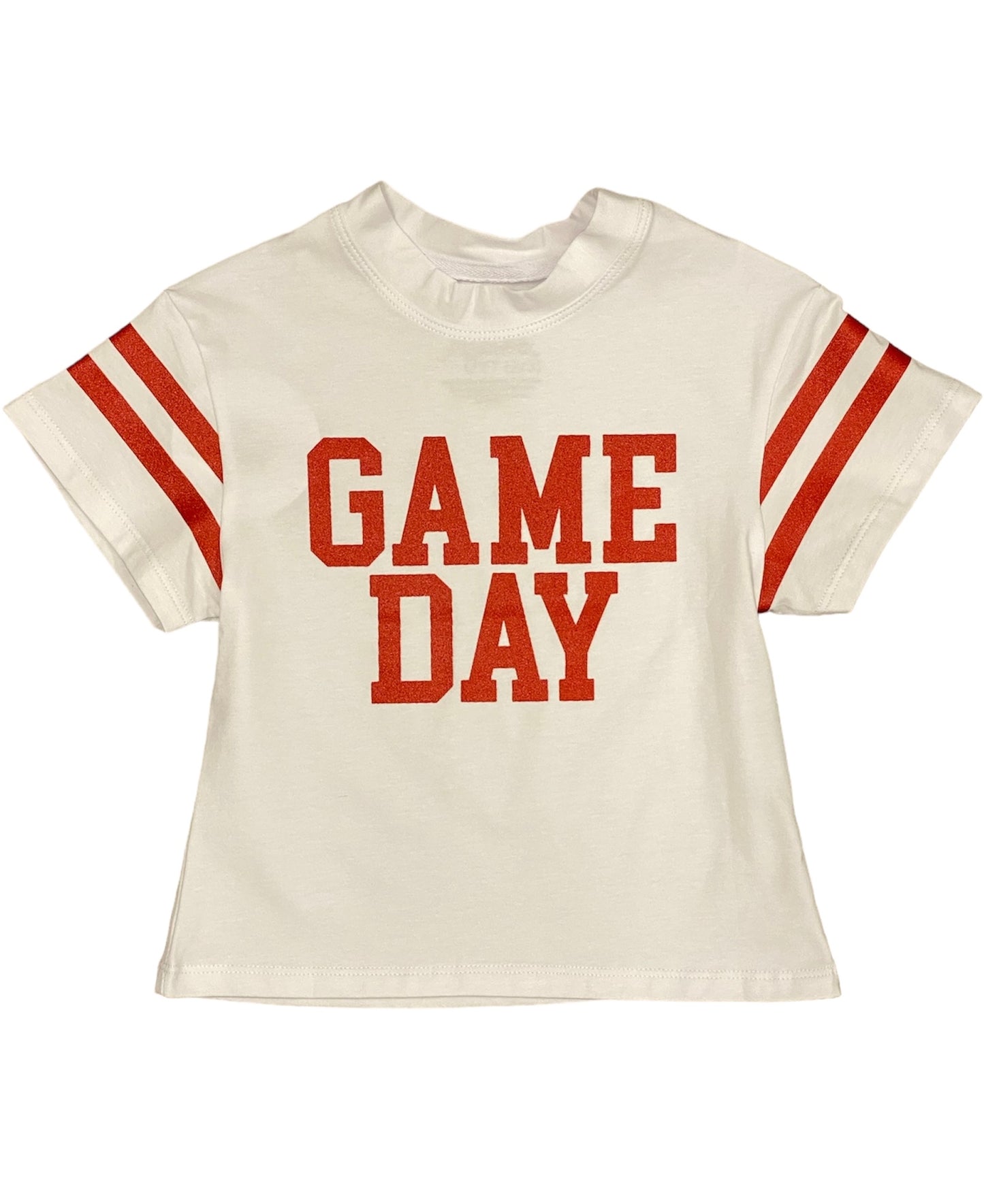 Red Glitter Game Day Tee