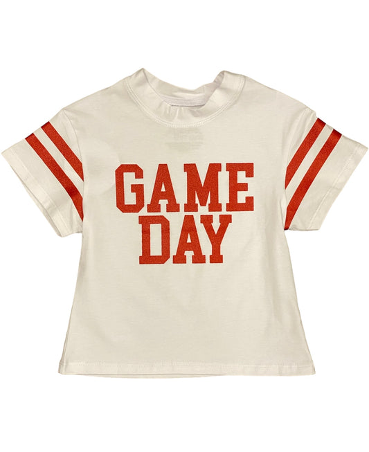 Red Glitter Game Day Tee
