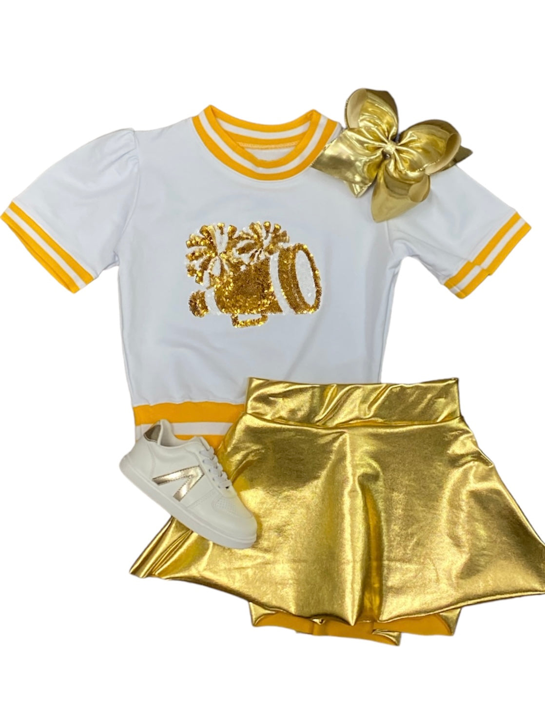 Gold Megaphone Holly Sequin Tee