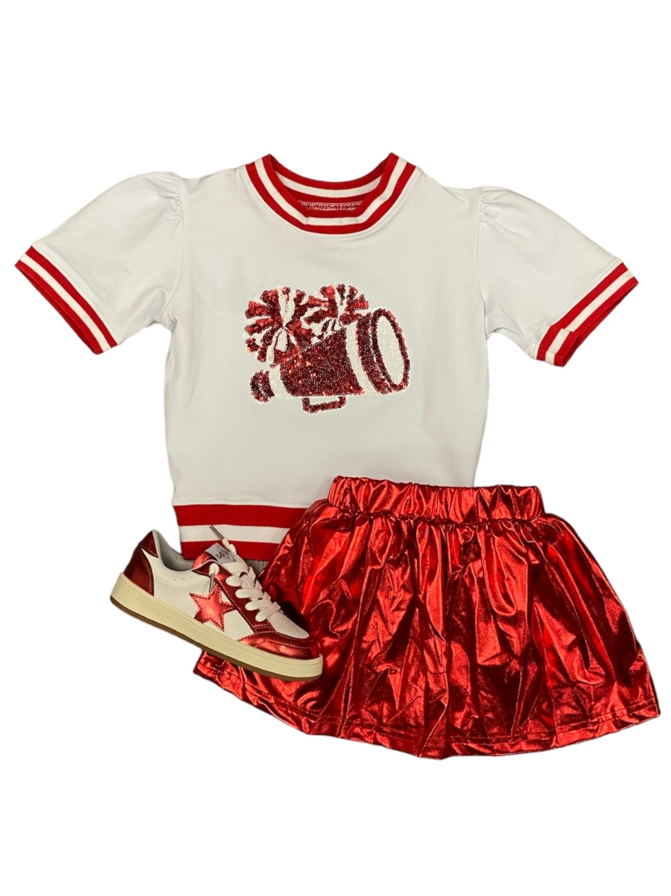 Red Megaphone Holly Sequin Tee
