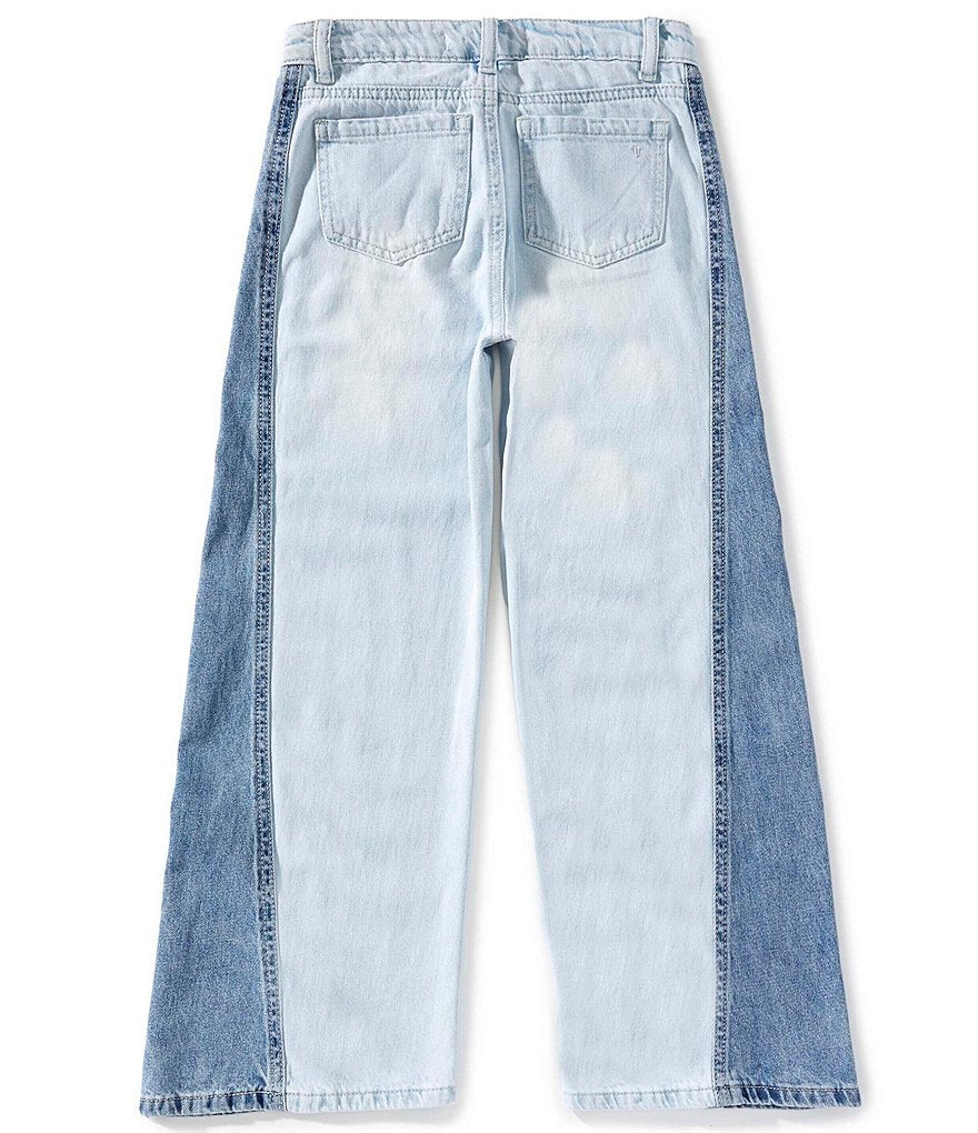 Two-Tone Wide-Leg Jeans