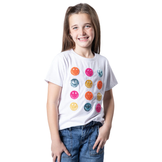 All Smiles White Crew Neck T-Shirt