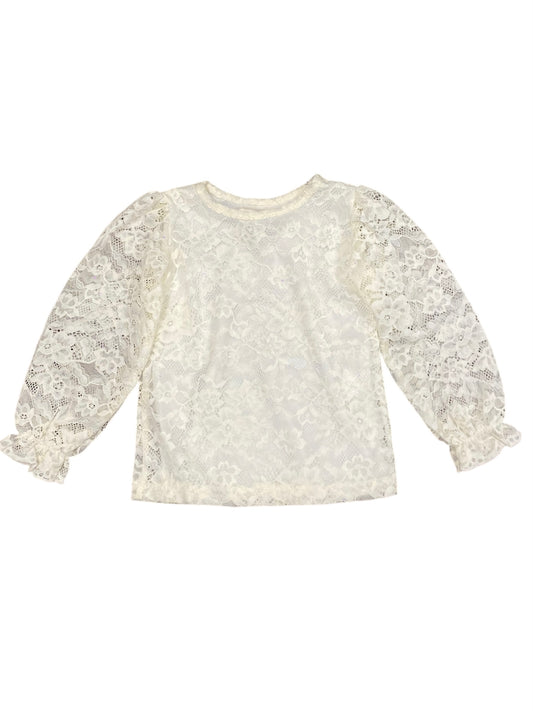 Champagne Puffy Lace Top