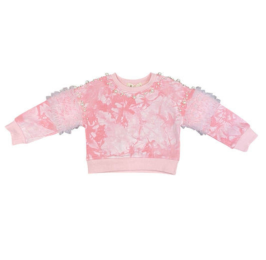 Pearl Trim Tie Dye Sweatshirt
