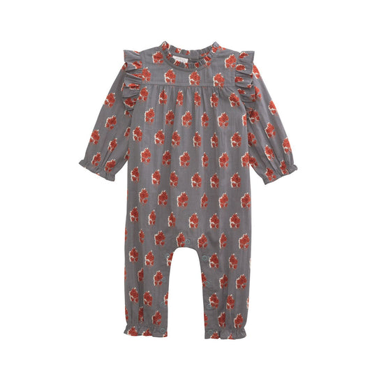 Fall Floral Pinafore Romper