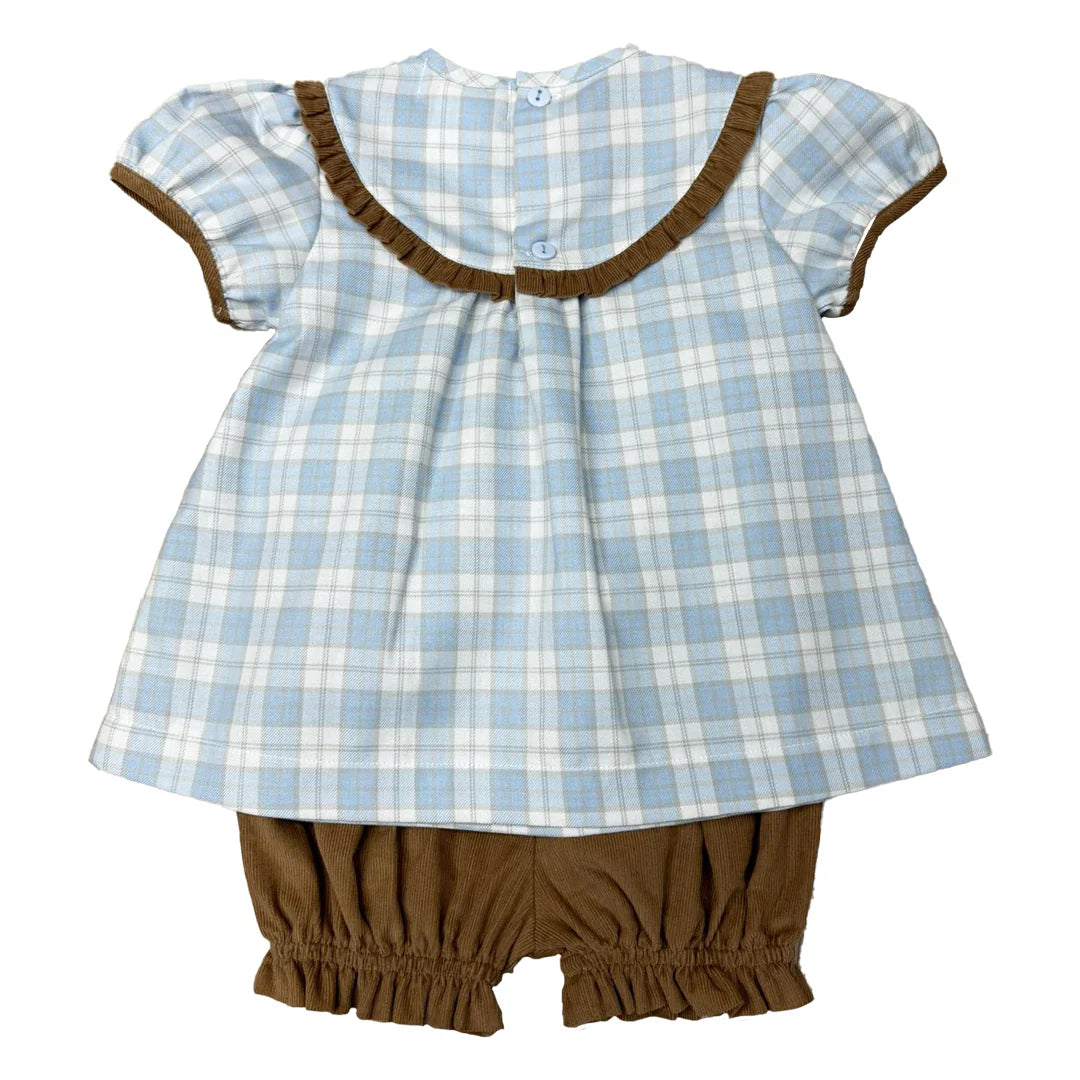 Blue/Khaki Plaid Bloomer Set