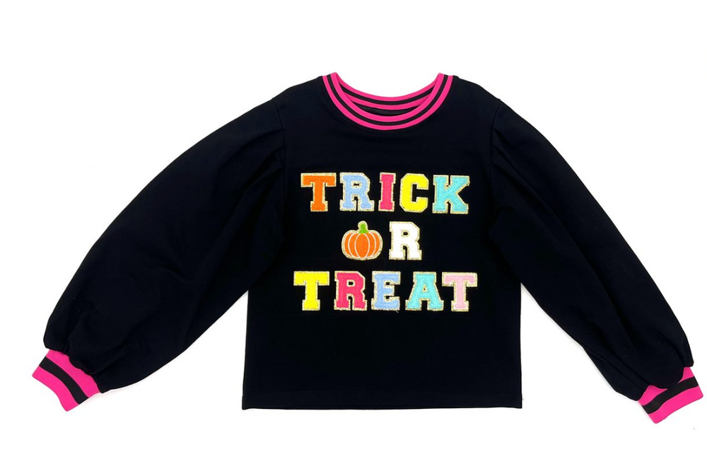 TRICK OR TREAT PUFF SLEEVE SWEATSHIRT