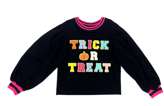 TRICK OR TREAT PUFF SLEEVE SWEATSHIRT