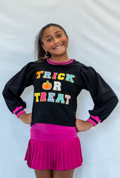 TRICK OR TREAT PUFF SLEEVE SWEATSHIRT