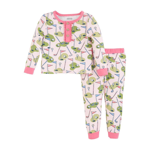 Pink Ruffle Golf PJ Set