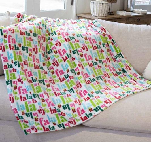 Fa La La La Throw Blanket 50x60