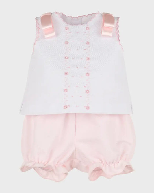 Pink Embroidery Flower Set