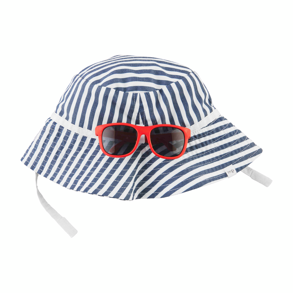 Stripe Hat W Red Sunglass