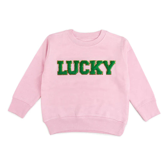 Pink Lucky Patch St. Patrick's Day Sweatshirt