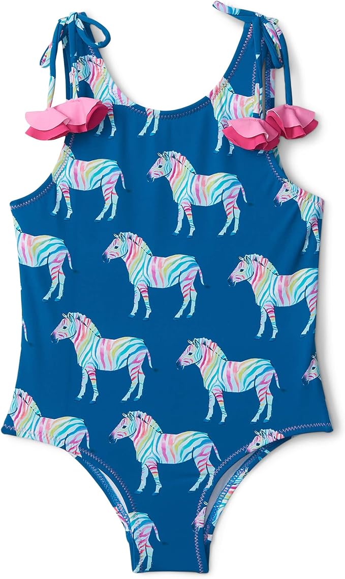 Rainbow Zebra Bow Swimsuit