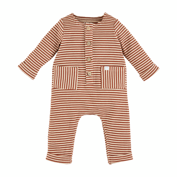 Brown Stripe Waffle Bodysuit