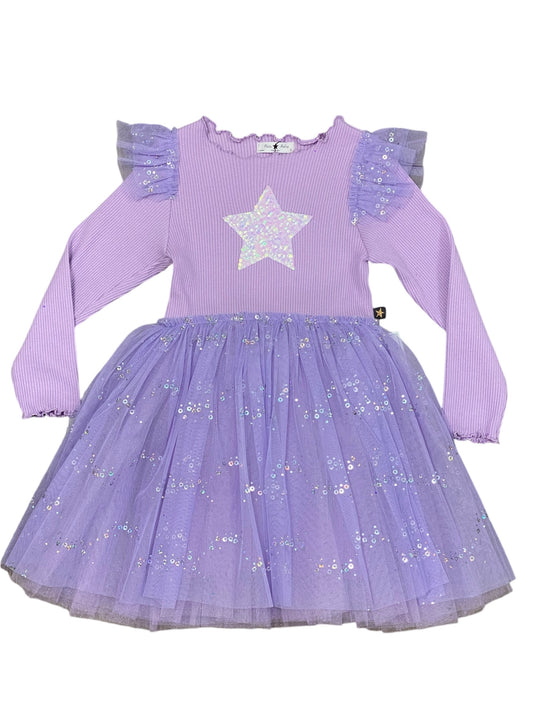 Purple Star Frill Dress