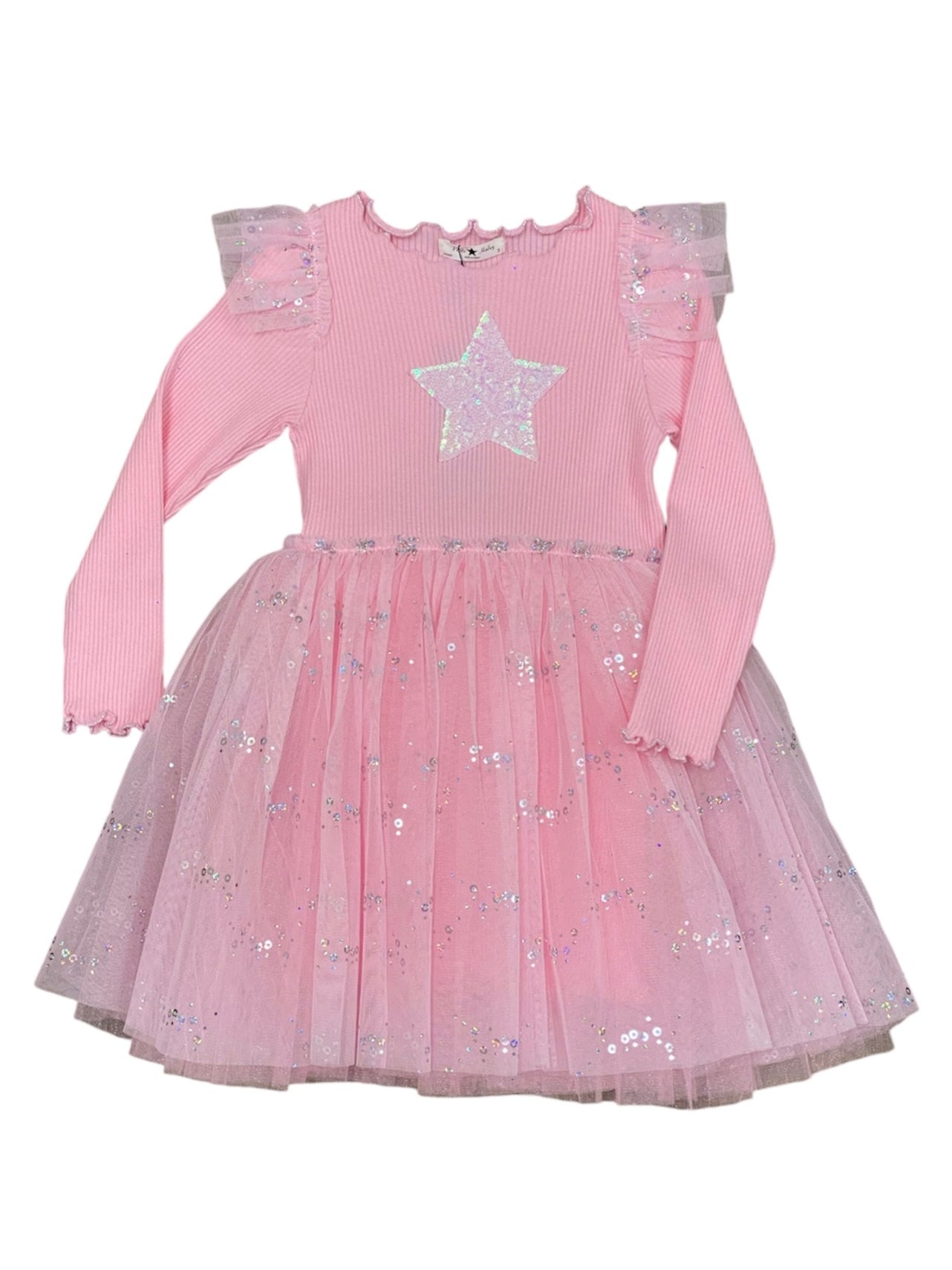 Pink Star Frill TuTu Dress