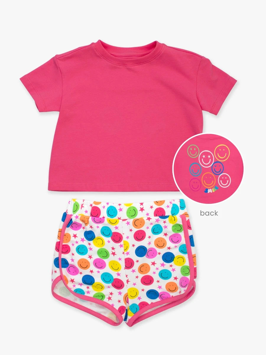 Star Smile Girls Short & Graphic Tee Set