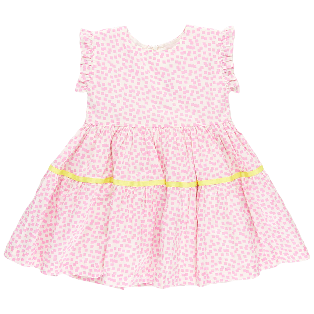 Pink Mini Squares Polly Dress