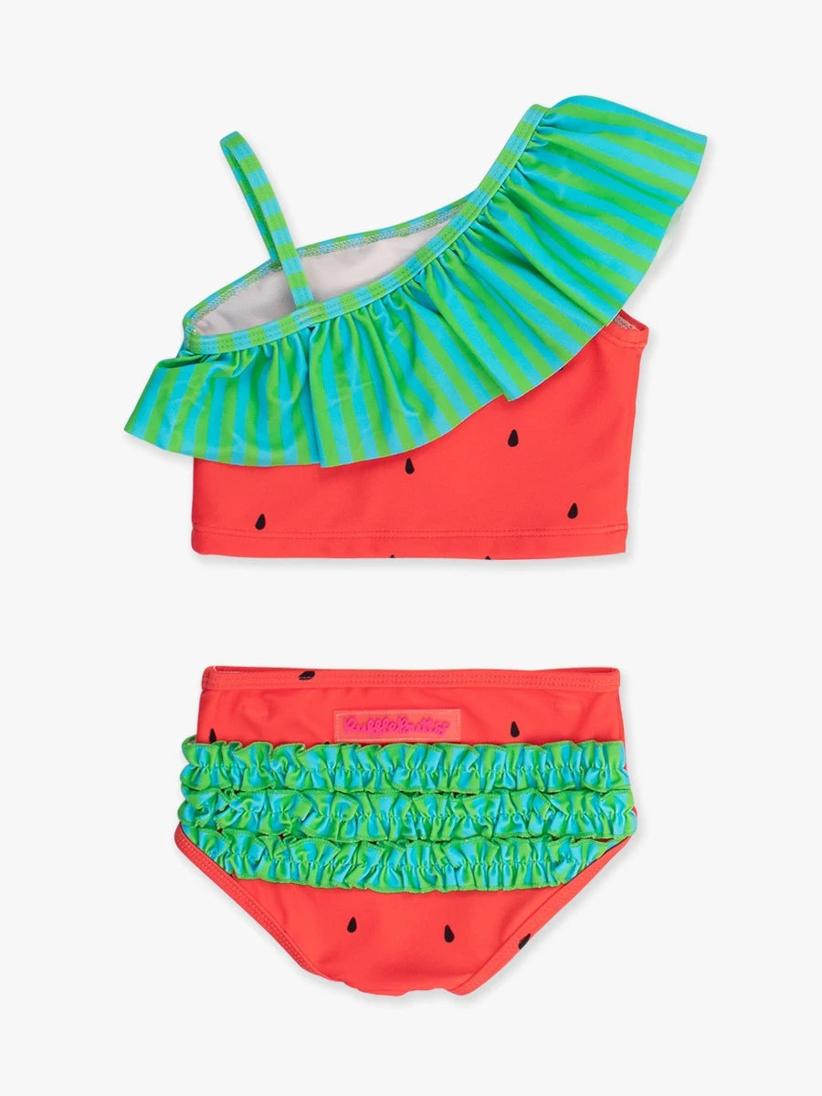Watermelon One Shoulder Ruffle Tankini Swimsuit