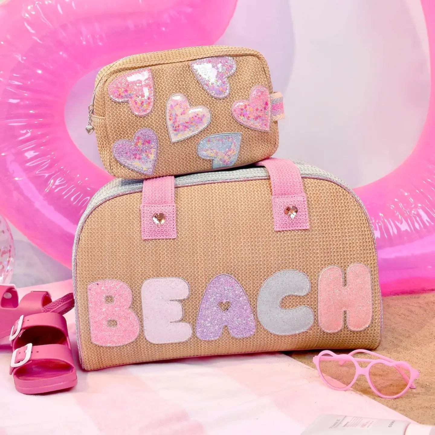 Straw 'Beach' Medium Duffle Bag