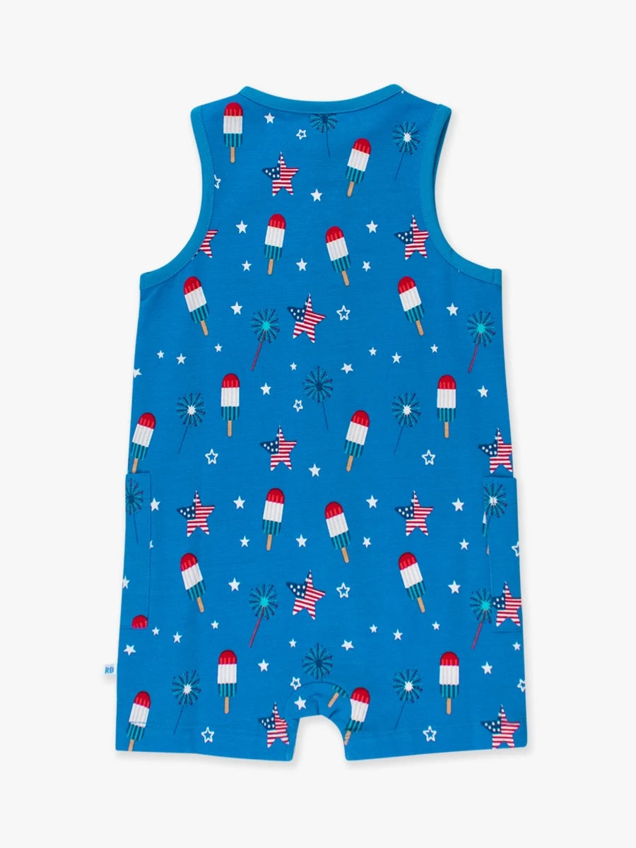Freedom Fireworks Pocket Knit Romper