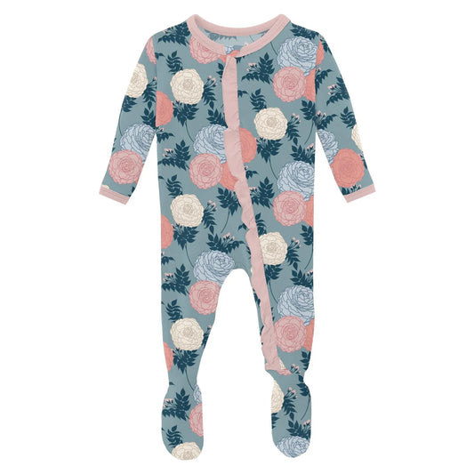 Stormy Sea Enchanted Floral Footie