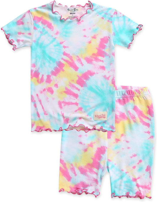 Neon Pink Tie Dye Bamboo Short Set