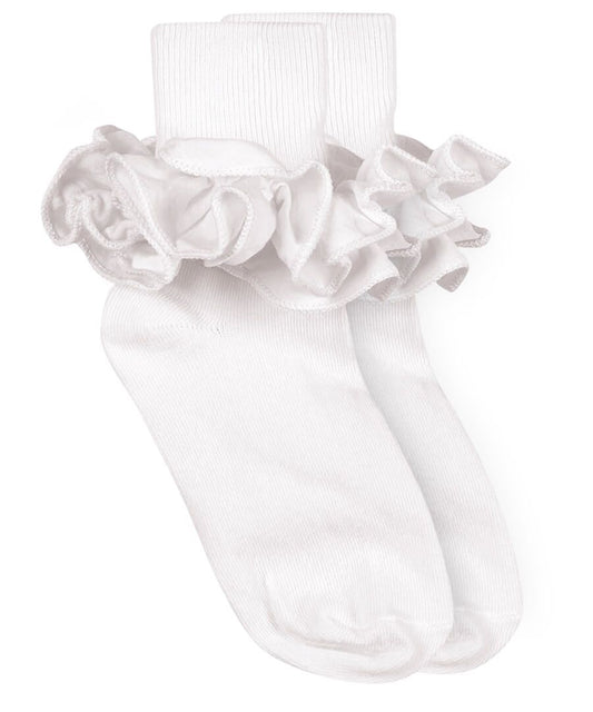 White Misty Ruffle Socks
