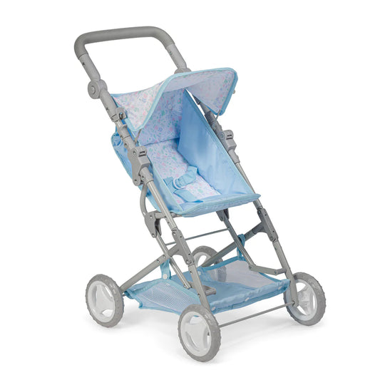Blue Floral Folding Stroller