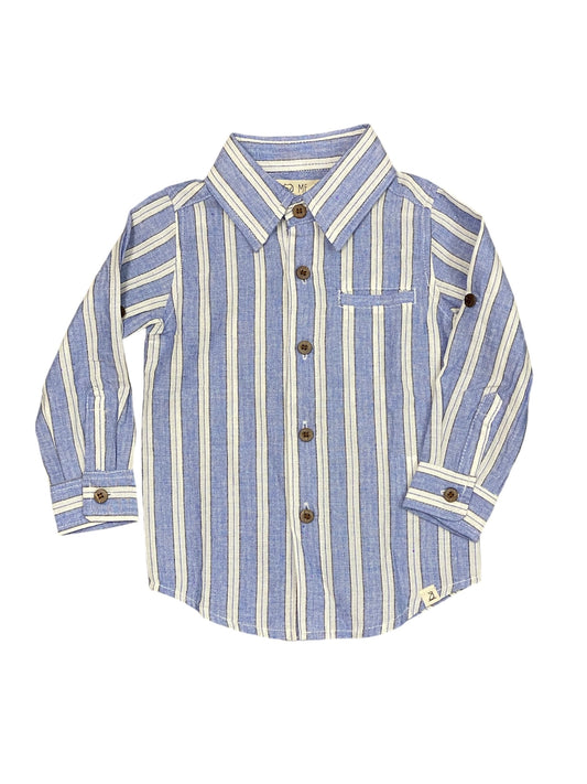 Blue/White Stripe Button Up