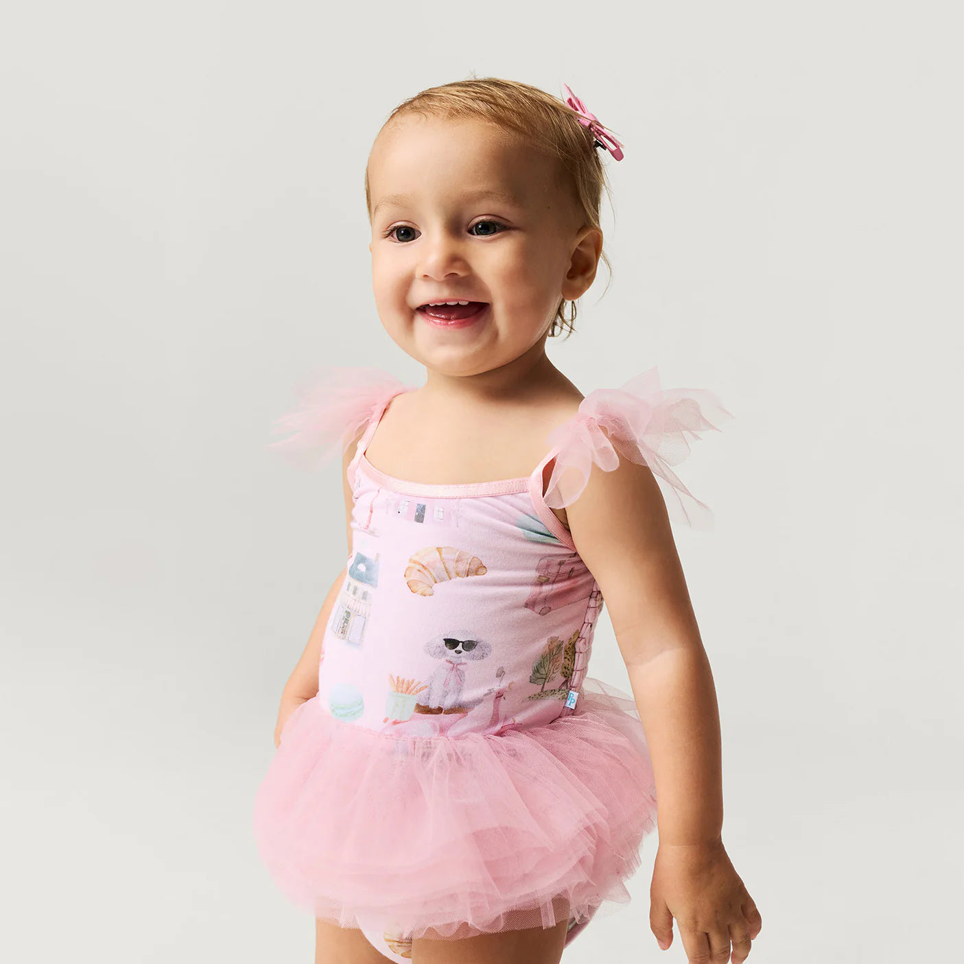 Paris Tulle Smocked Bodysuit Dress