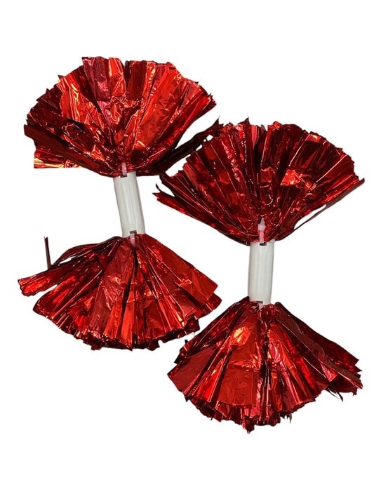 Red Metallic Pom Set