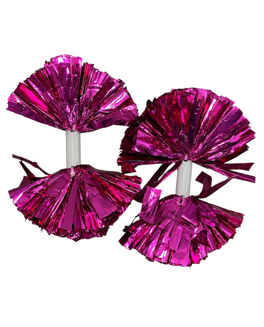 Pink Metallic Pom Set