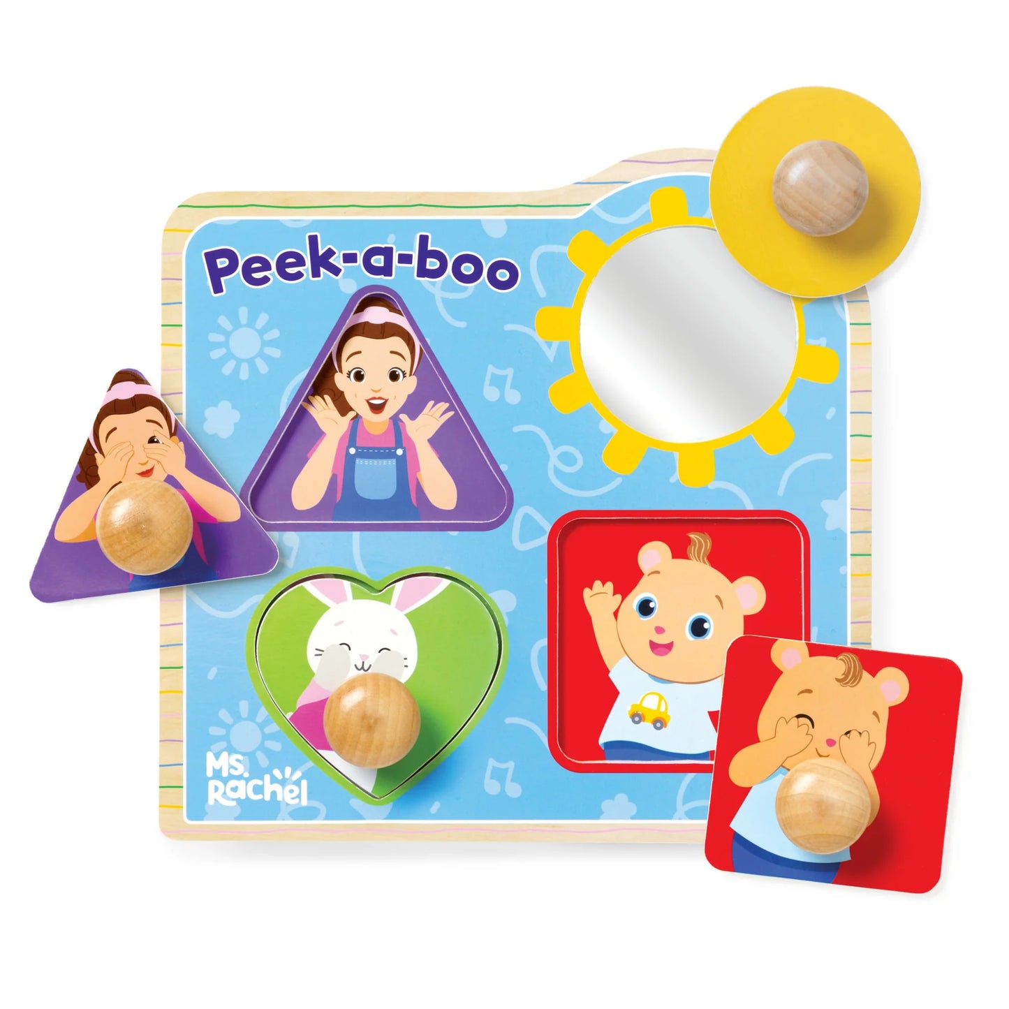 Ms. Rachel™ Wooden Peek-a-Boo Jumbo Peg Puzzle