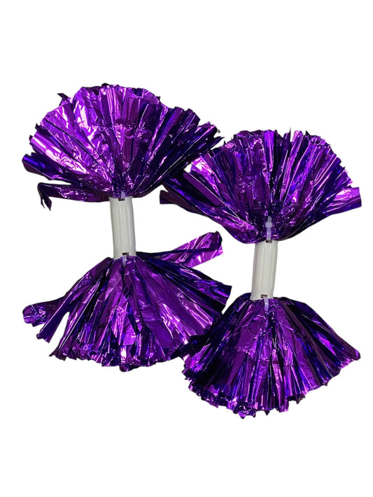Purple Metallic Pom Set