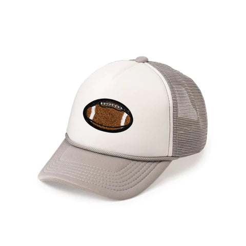 White/Gray Football Patch Hat