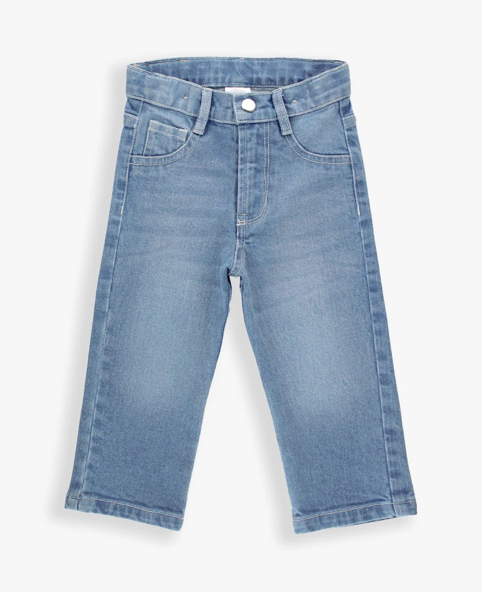 Boys Light Wash Straight Jeans