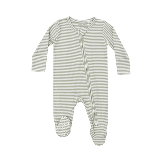 Desert Green Stripe Footie