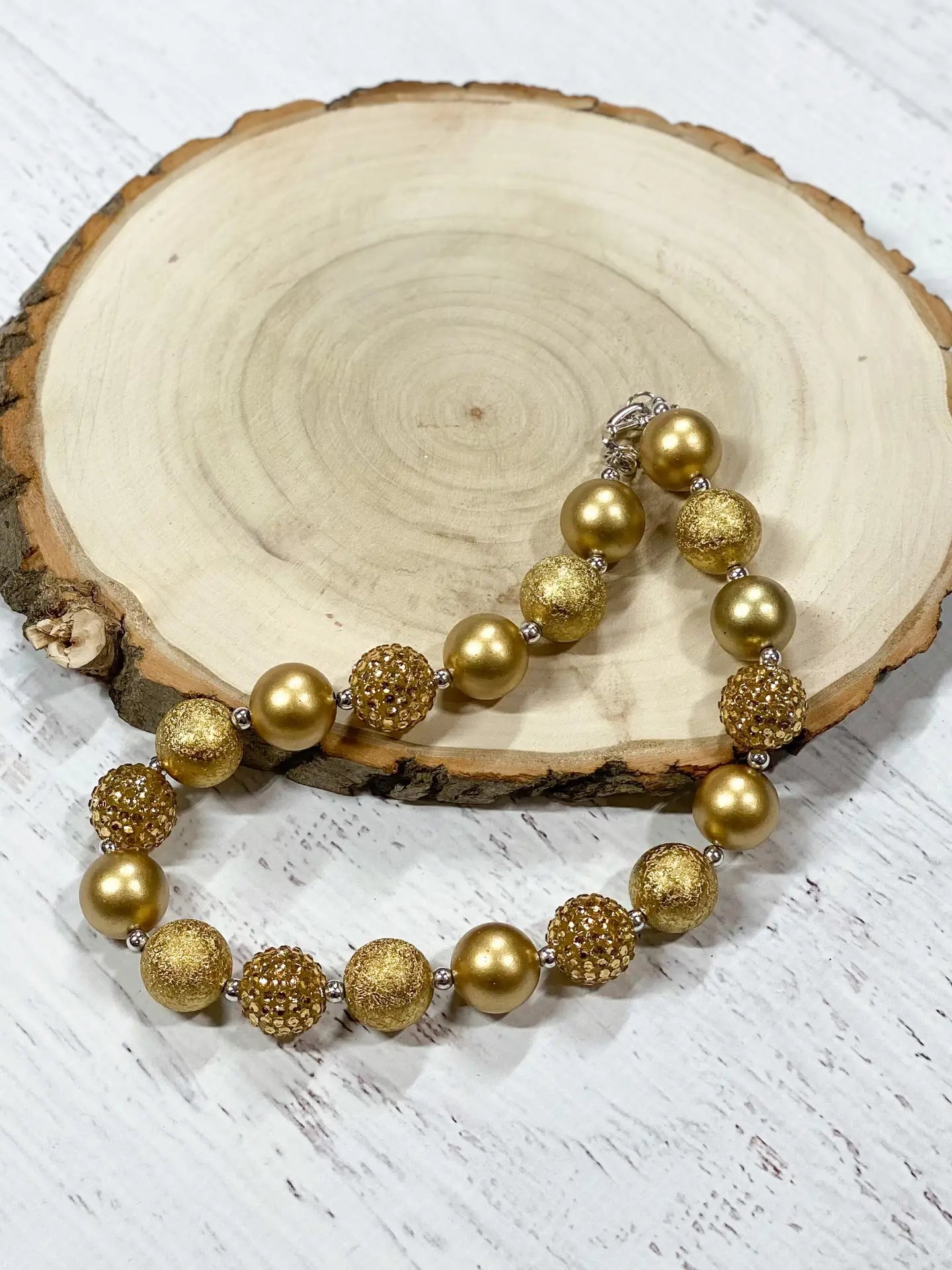 Gold Rhinestone Chunky Necklace