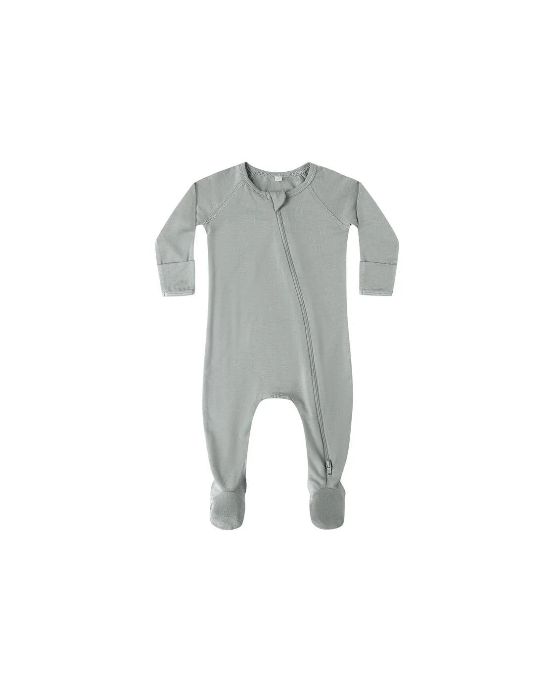 Bamboo Zip Footie in Steel Blue